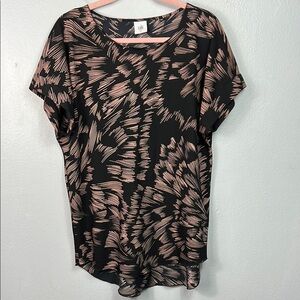 Cabi Tate Blush Pink Burst Black Dolman Sleeve Tunic Top Medium